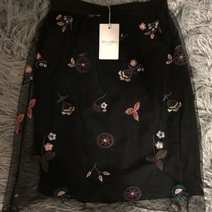 Elena Baldi NEW WITH TAG black skirt with flowers
